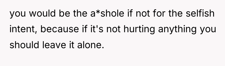 you would be the a*shole if not for the selfish...