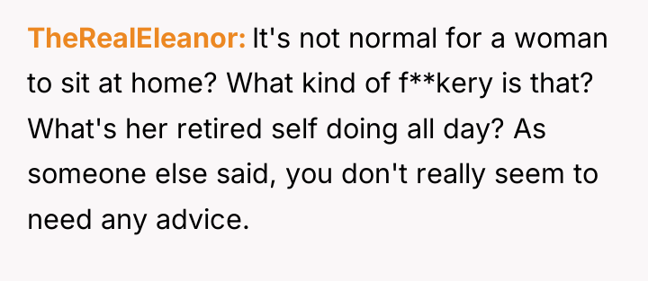 TheRealEleanor It's not normal for a woman to sit at...