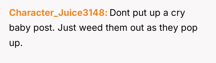 Character_Juice3148 Dont put up a cry baby post. Just weed...