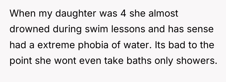 When my daughter was 4 she almost drowned during swim...