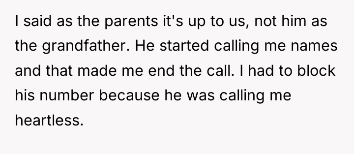 I said as the parents it's up to us, not...