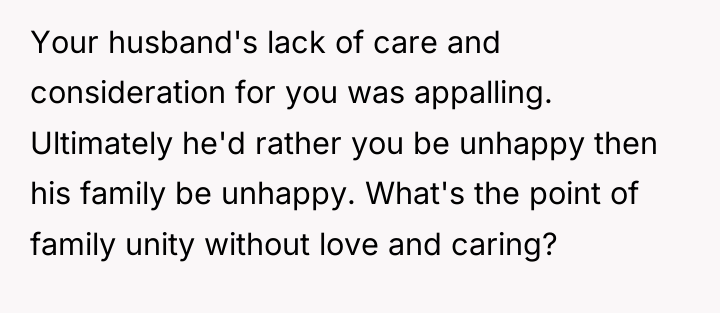 Your husband's lack of care and consideration for you was...
