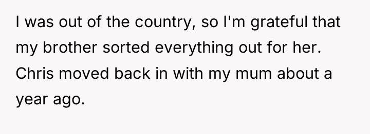 I was out of the country, so I'm grateful that...