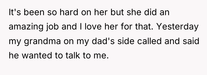 It's been so hard on her but she did an...