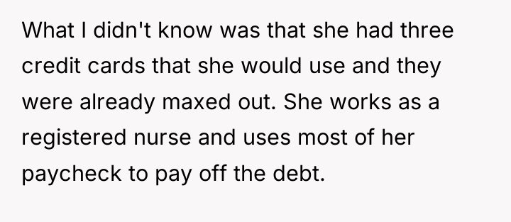 What I didn't know was that she had three credit...