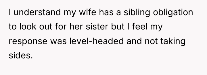 I understand my wife has a sibling obligation to look...