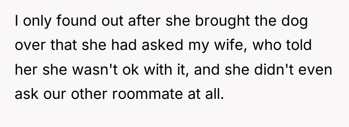 I only found out after she brought the dog over...