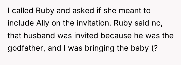 I called Ruby and asked if she meant to include...