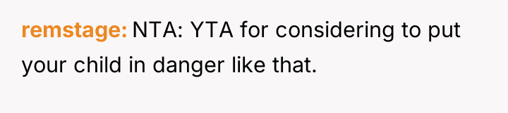 remstage NTA: YTA for considering to put your child in...