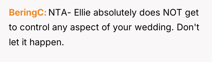 BeringC NTA- Ellie absolutely does NOT get to control any...