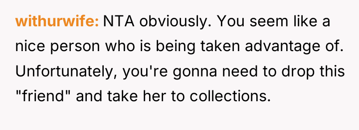 withurwife NTA obviously. You seem like a nice person who...