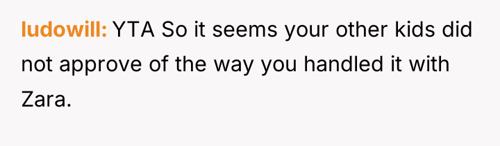 ludowill YTA So it seems your other kids did not...