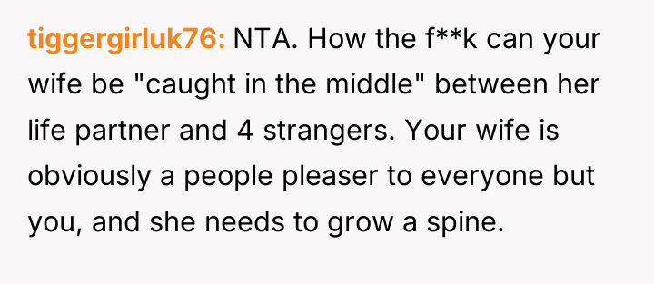 tiggergirluk76 NTA. How the f**k can your wife be "caught...
