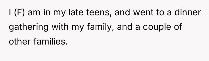 I (F) am in my late teens, and went to...