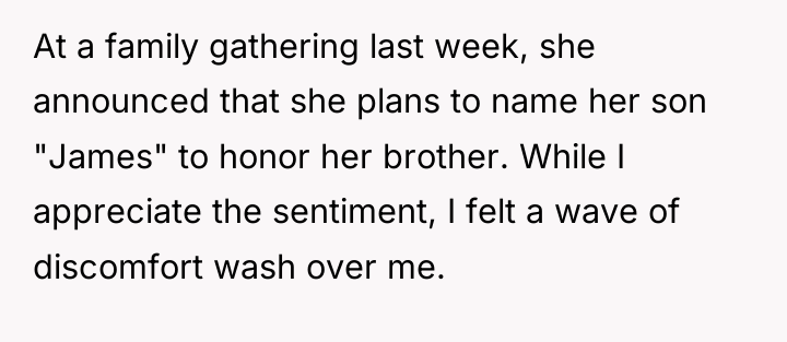 At a family gathering last week, she announced that she...