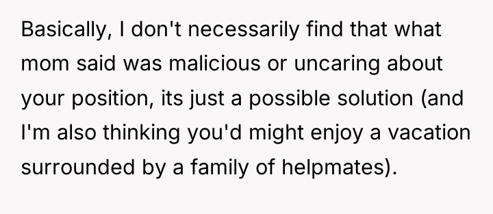 Basically, I don't necessarily find that what mom said was...