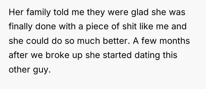 Her family told me they were glad she was finally...