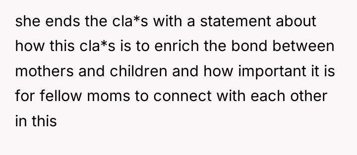 she ends the cla*s with a statement about how this...