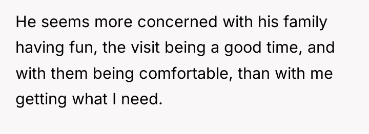 He seems more concerned with his family having fun, the...