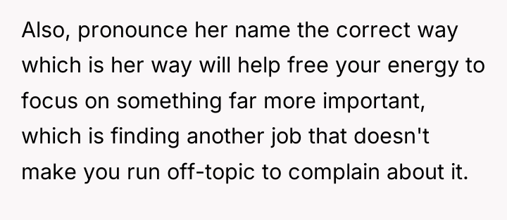 Also, pronounce her name the correct way which is her...