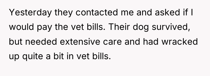Yesterday they contacted me and asked if I would pay...