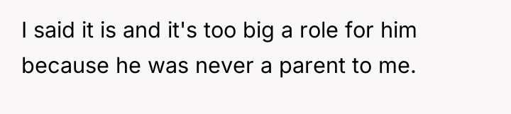 I said it is and it's too big a role...