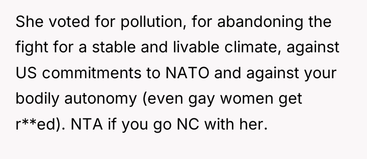 She voted for pollution, for abandoning the fight for a...