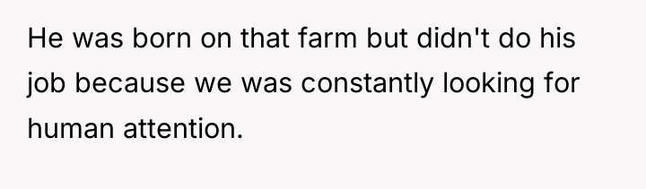 He was born on that farm but didn't do his...