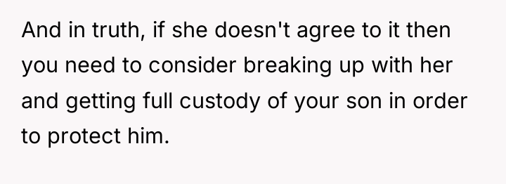 And in truth, if she doesn't agree to it then...