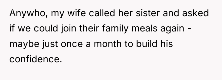 Anywho, my wife called her sister and asked if we...