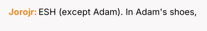 Jorojr ESH (except Adam). In Adam's shoes,