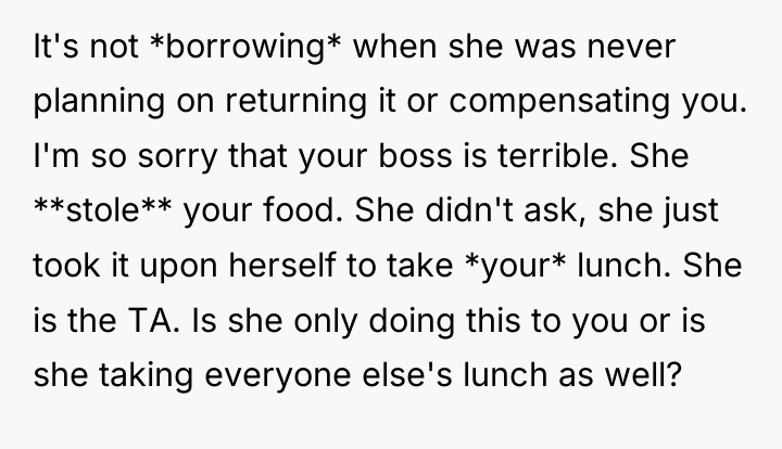 It's not *borrowing* when she was never planning on returning...