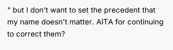 " but I don't want to set the precedent that...