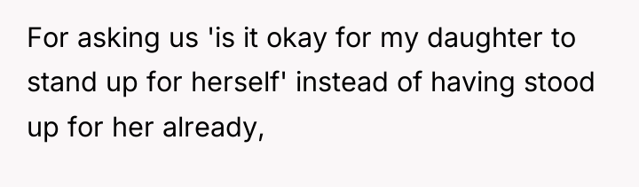 For asking us 'is it okay for my daughter to...
