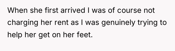 When she first arrived I was of course not charging...