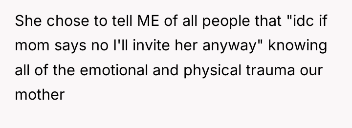 She chose to tell ME of all people that "idc...