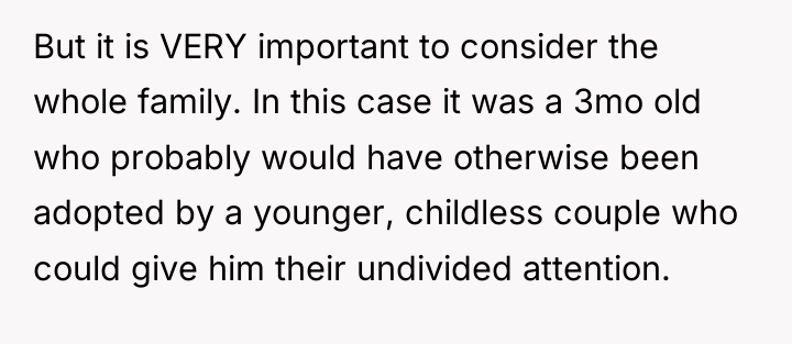 But it is VERY important to consider the whole family....