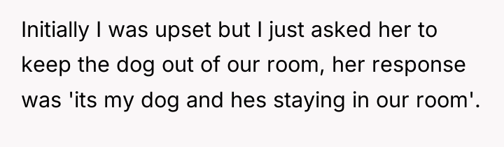 Initially I was upset but I just asked her to...