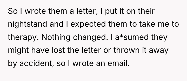 So I wrote them a letter, I put it on...