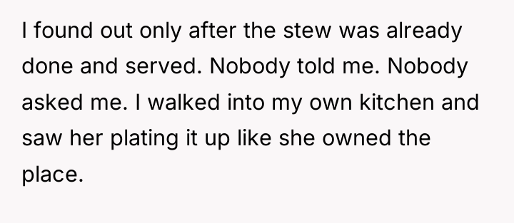 I found out only after the stew was already done...