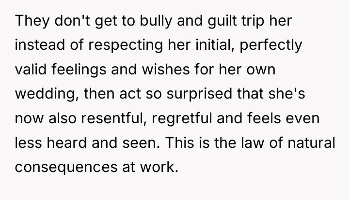 They don't get to bully and guilt trip her instead...