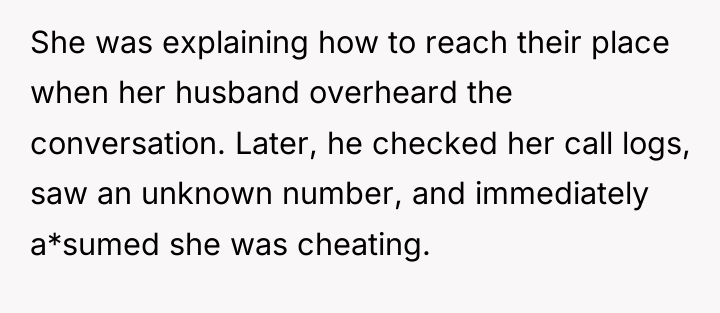 She was explaining how to reach their place when her...