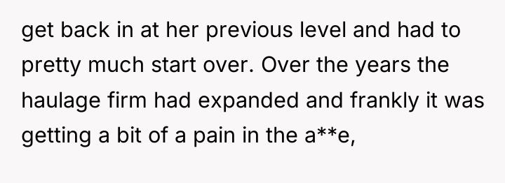get back in at her previous level and had to...
