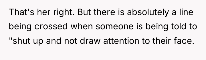 That's her right. But there is absolutely a line being...
