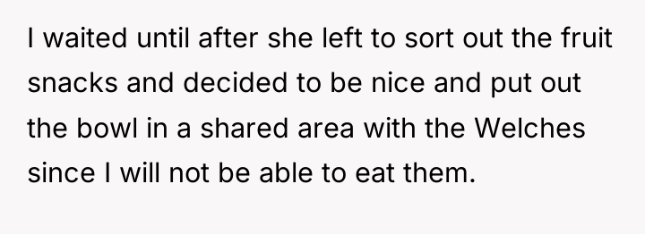 I waited until after she left to sort out the...