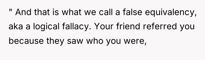 " And that is what we call a false equivalency,...