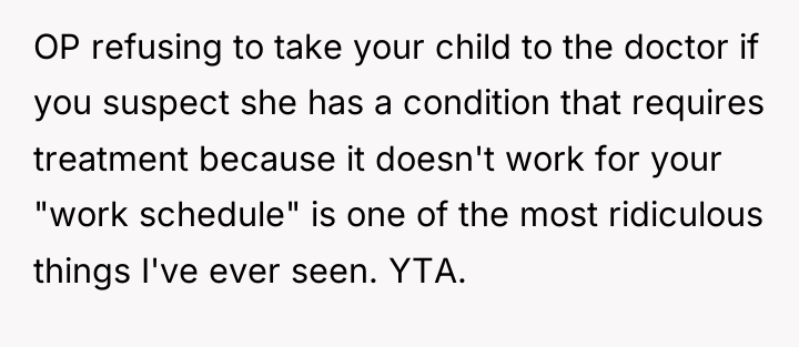 OP refusing to take your child to the doctor if...