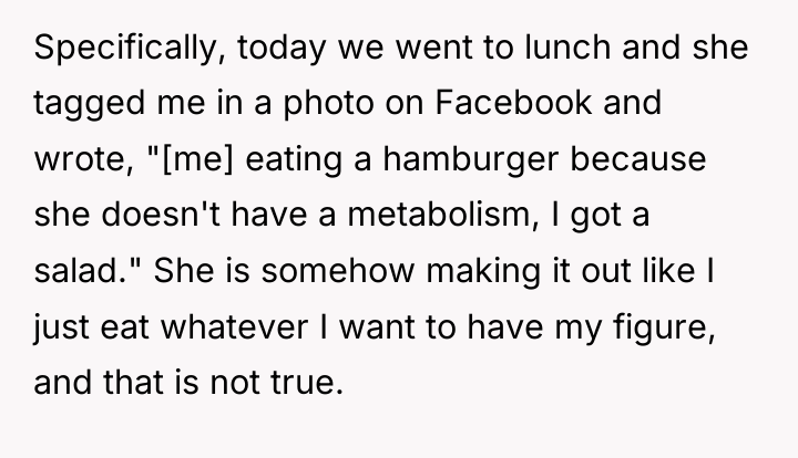 Specifically, today we went to lunch and she tagged me...