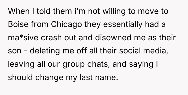 When I told them i'm not willing to move to...