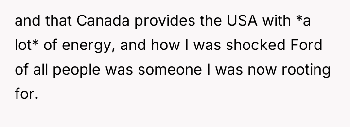 and that Canada provides the USA with *a lot* of...